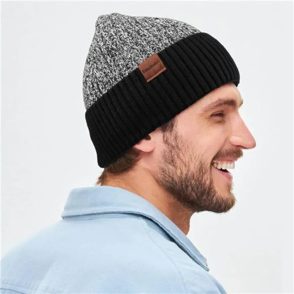 Winter Beanie Hat for Men: Warm Thick Knit Beanie Winter Thermal Skull Cap with
